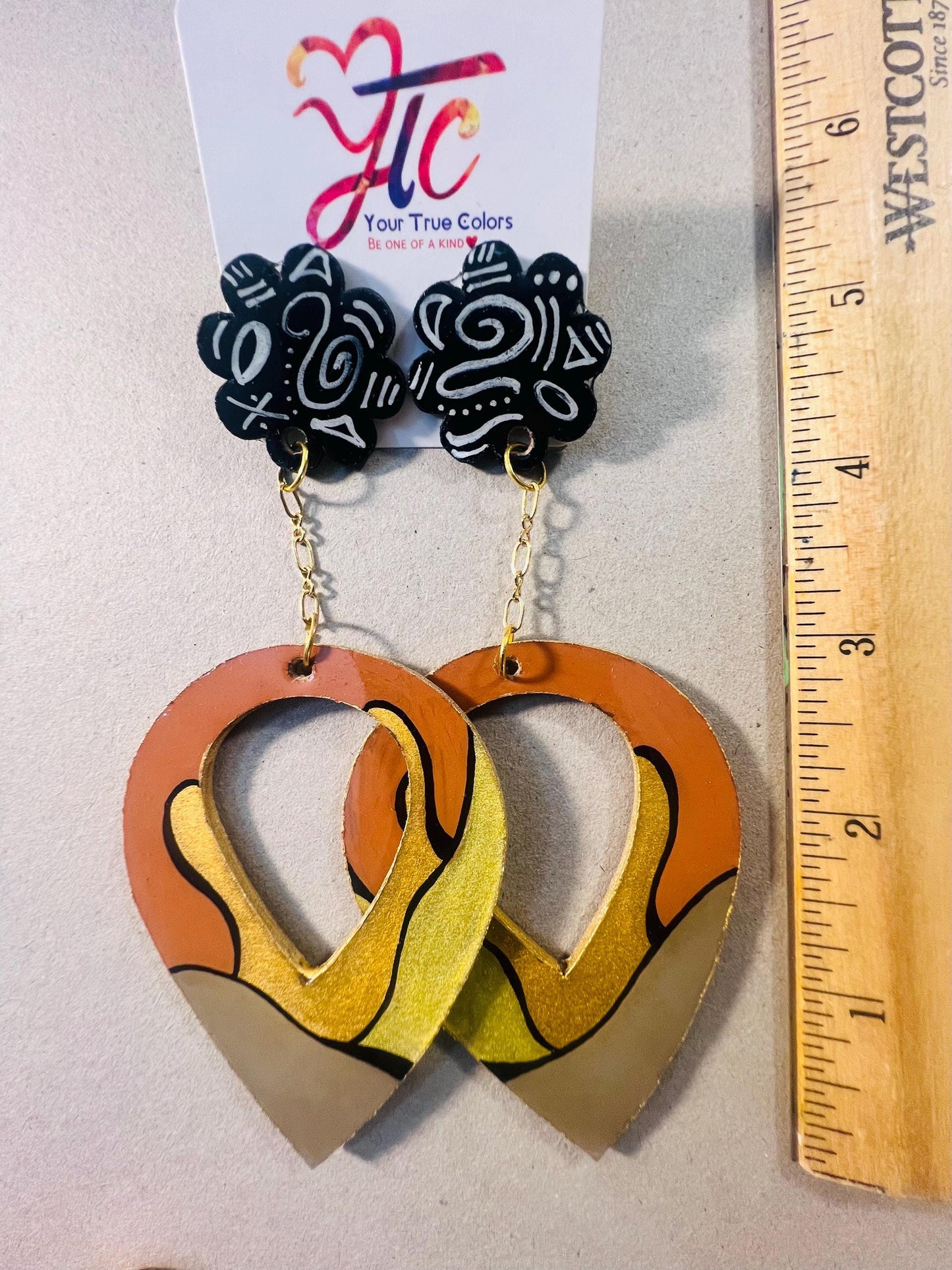 Neutral art deco stud/dangle earrings