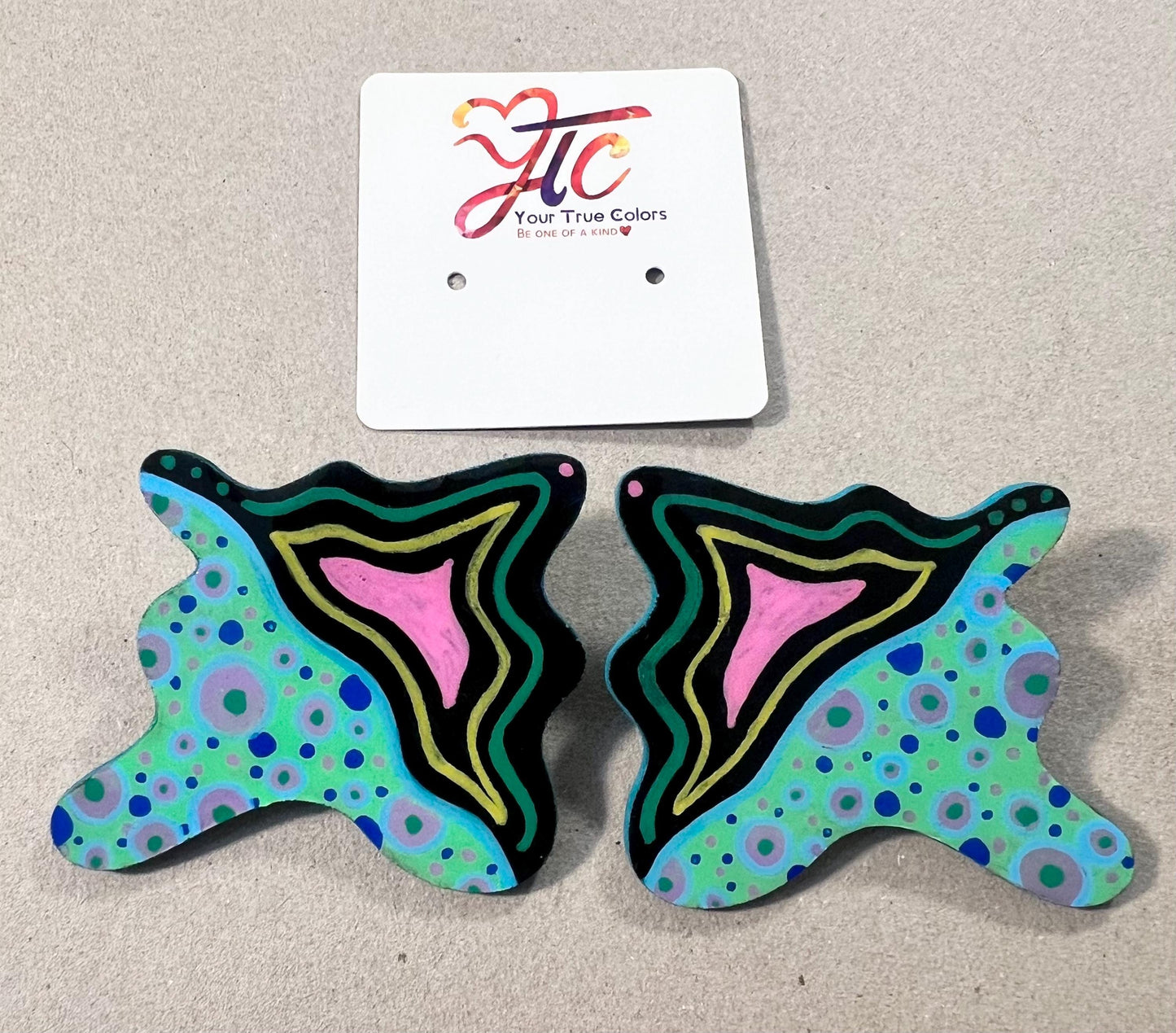 Abstract art deco studs