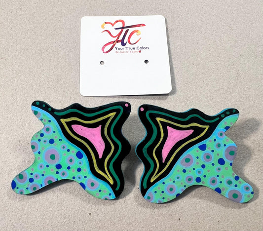 Abstract art deco studs