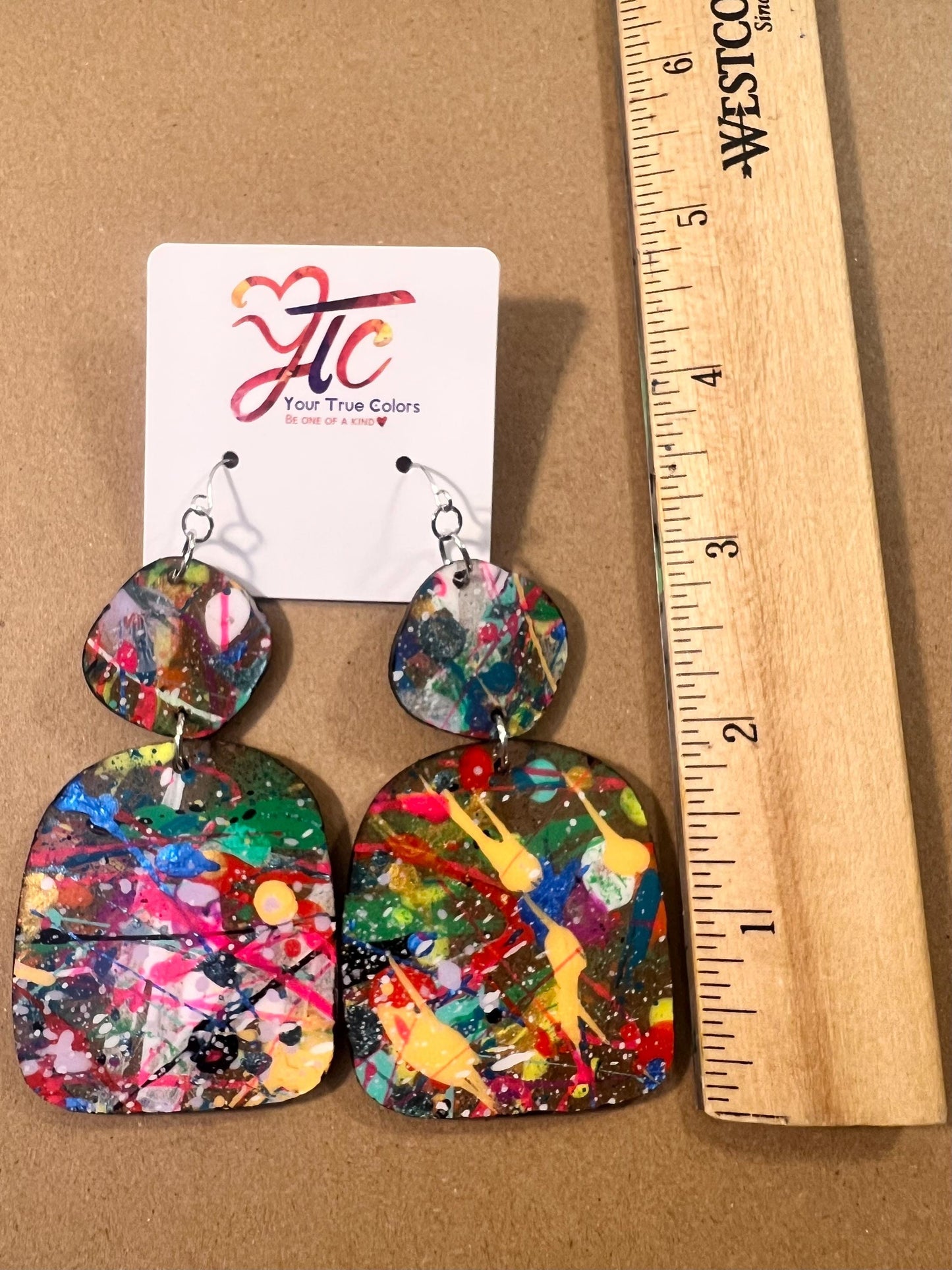 Harlem paint splatter dangles