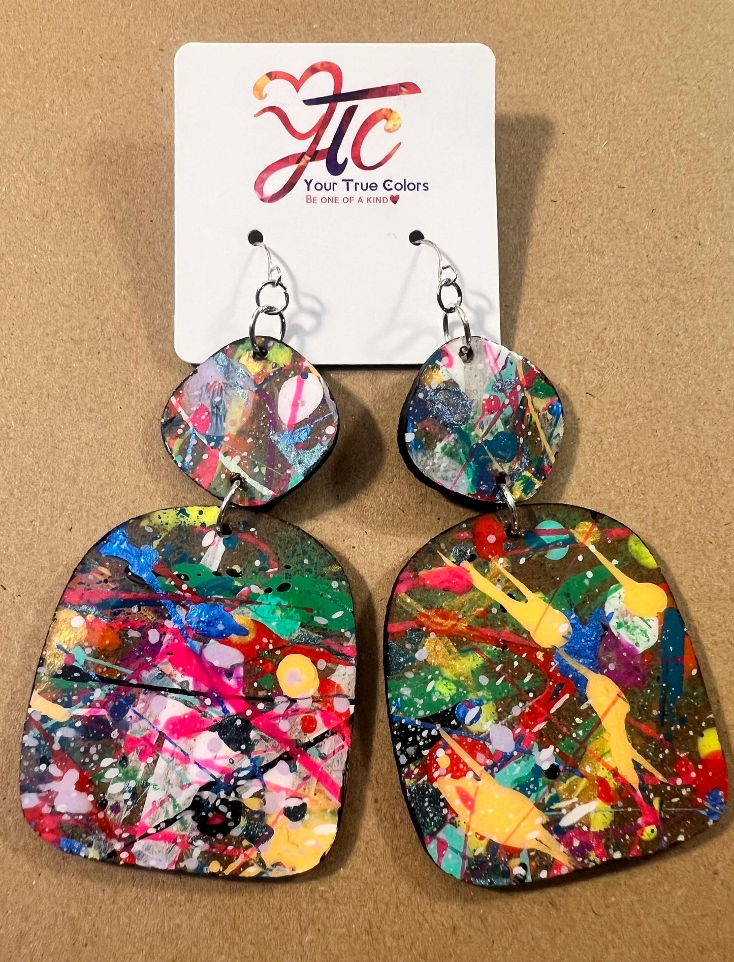 Harlem paint splatter dangles