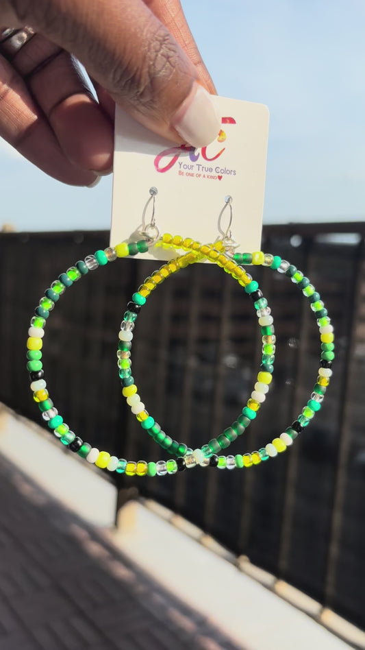 Beaded hoops (Green)
